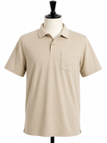 Goodfellow & Co. Men's Essential Pocket Polo Shirt – Sand Beige Short Sleeve Cotton Blend Polo