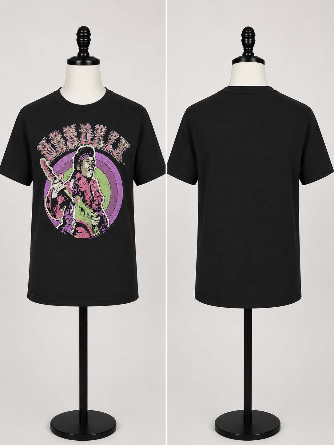 Jimi Hendrix Vintage Psychedelic Graphic T-Shirt – Black Unisex Rock Band Tee