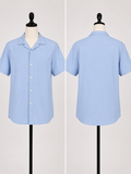 Goodfellow & Co. Men's Lightweight Camp Collar Button-Up Shirt – Sky Blue Short Sleeve Casual Shirt