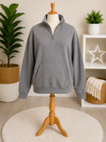 Men’s Gray Quarter-Zip Pullover Sweatshirt