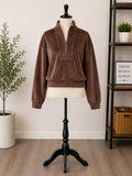 Mocha Luxe Quarter-Zip Pullover