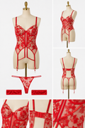 Scarlet Romance 4-Piece Lace Lingerie Set