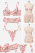 Blush Bloom Lace 3-Piece Lingerie Set