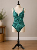 Tropical Teal Floral One-Piece Swimsuit