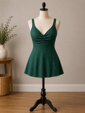 Emerald Elegance Swim Dress – Textured One-Piece Swimwear