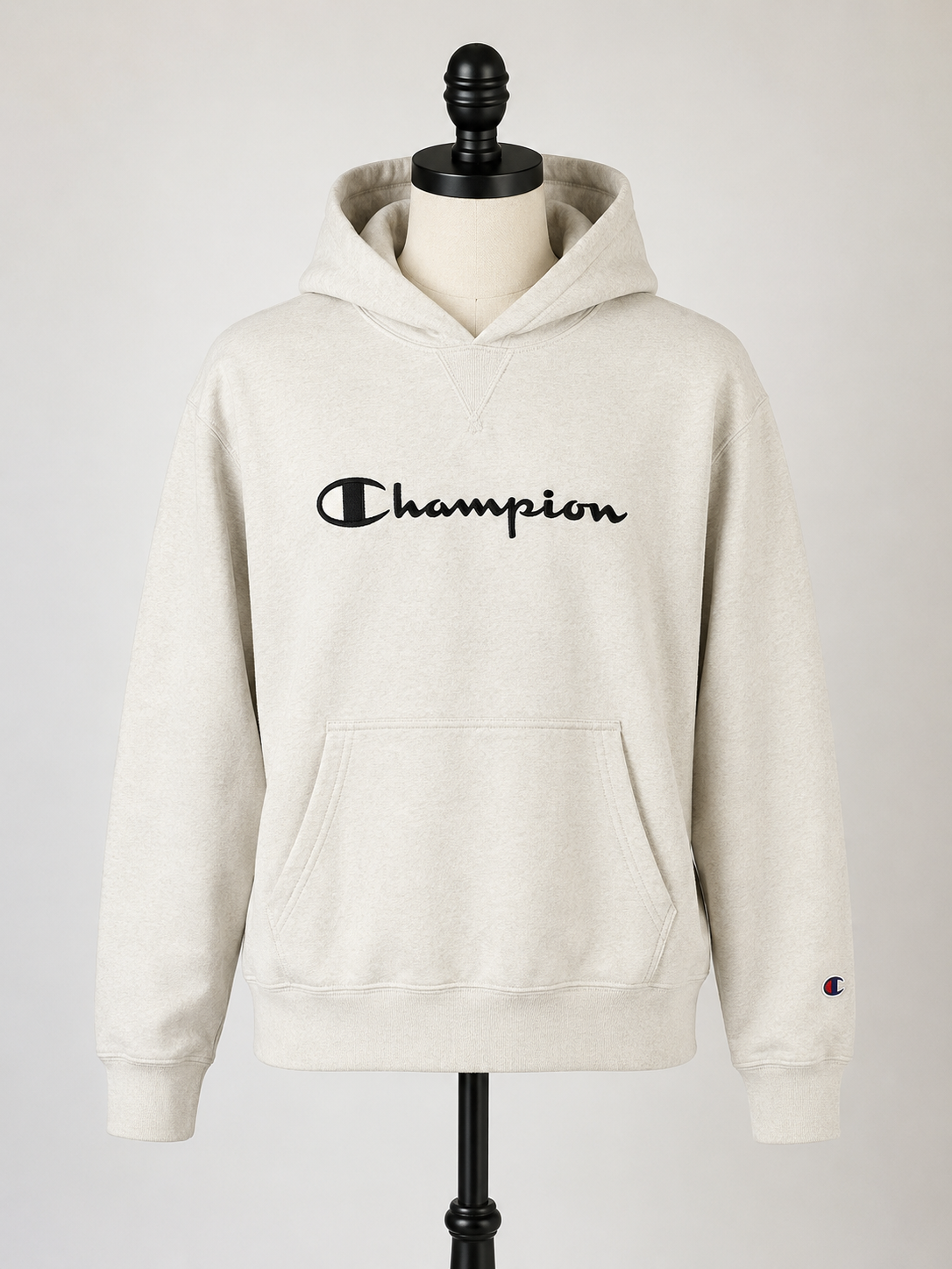 Champion Classic Script Logo Hoodie – Gray