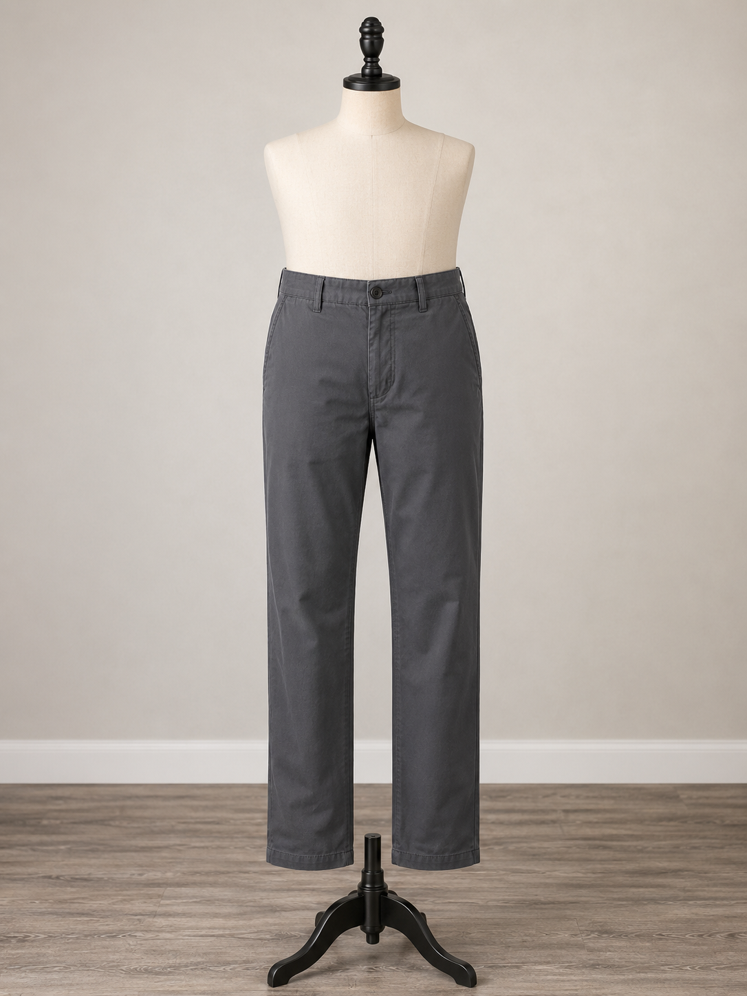 Men's Charcoal Gray Casual Chino Pants