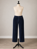 Navy Blue Wide-Wale Corduroy Pants