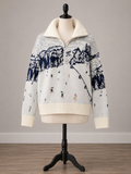 Vintage Ski Lodge Quarter-Zip Sweater