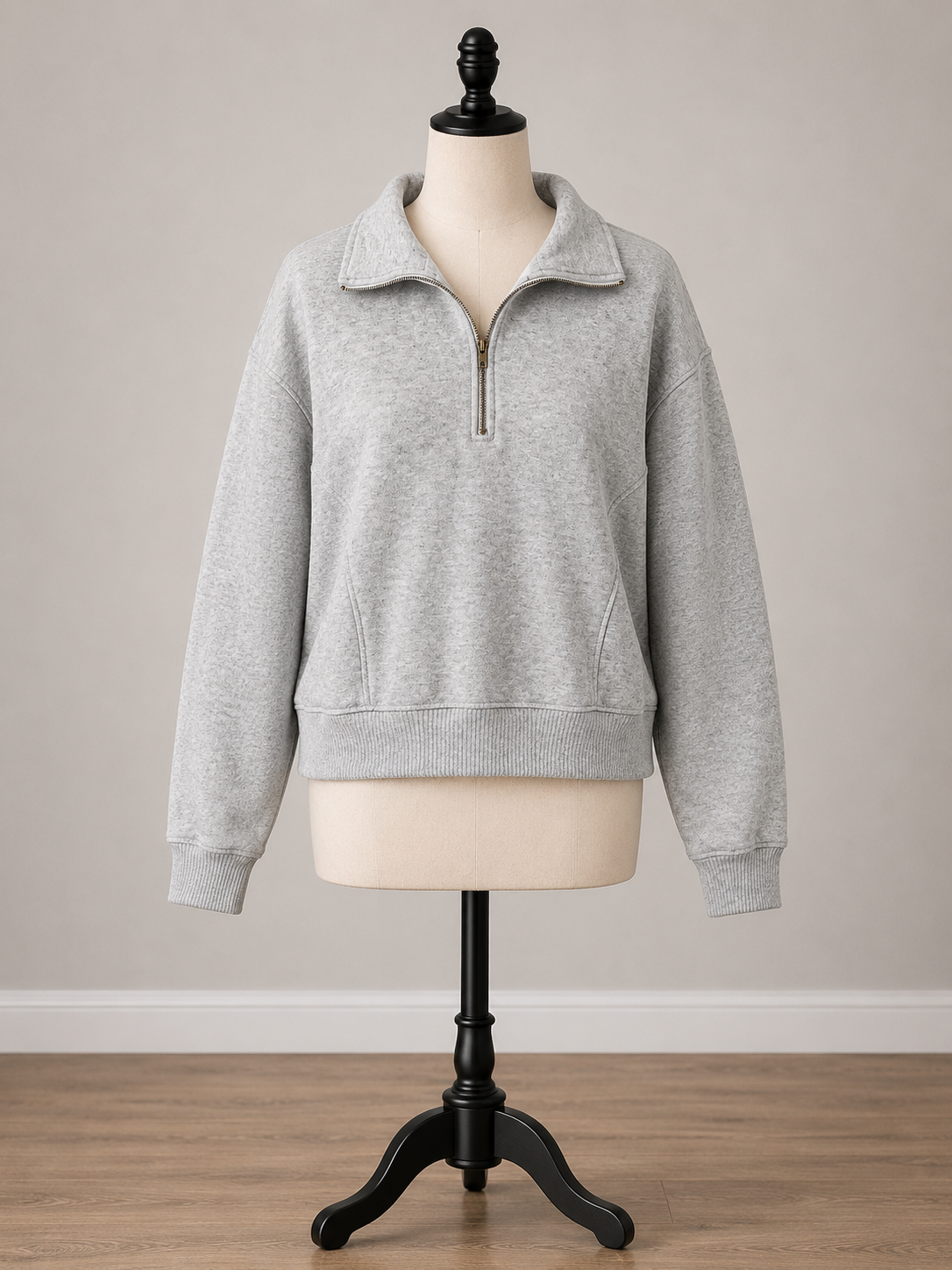 Heather Gray Quarter-Zip Pullover Sweatshirt
