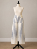 Striped Wide-Leg Coastal Pants – Cream & Navy