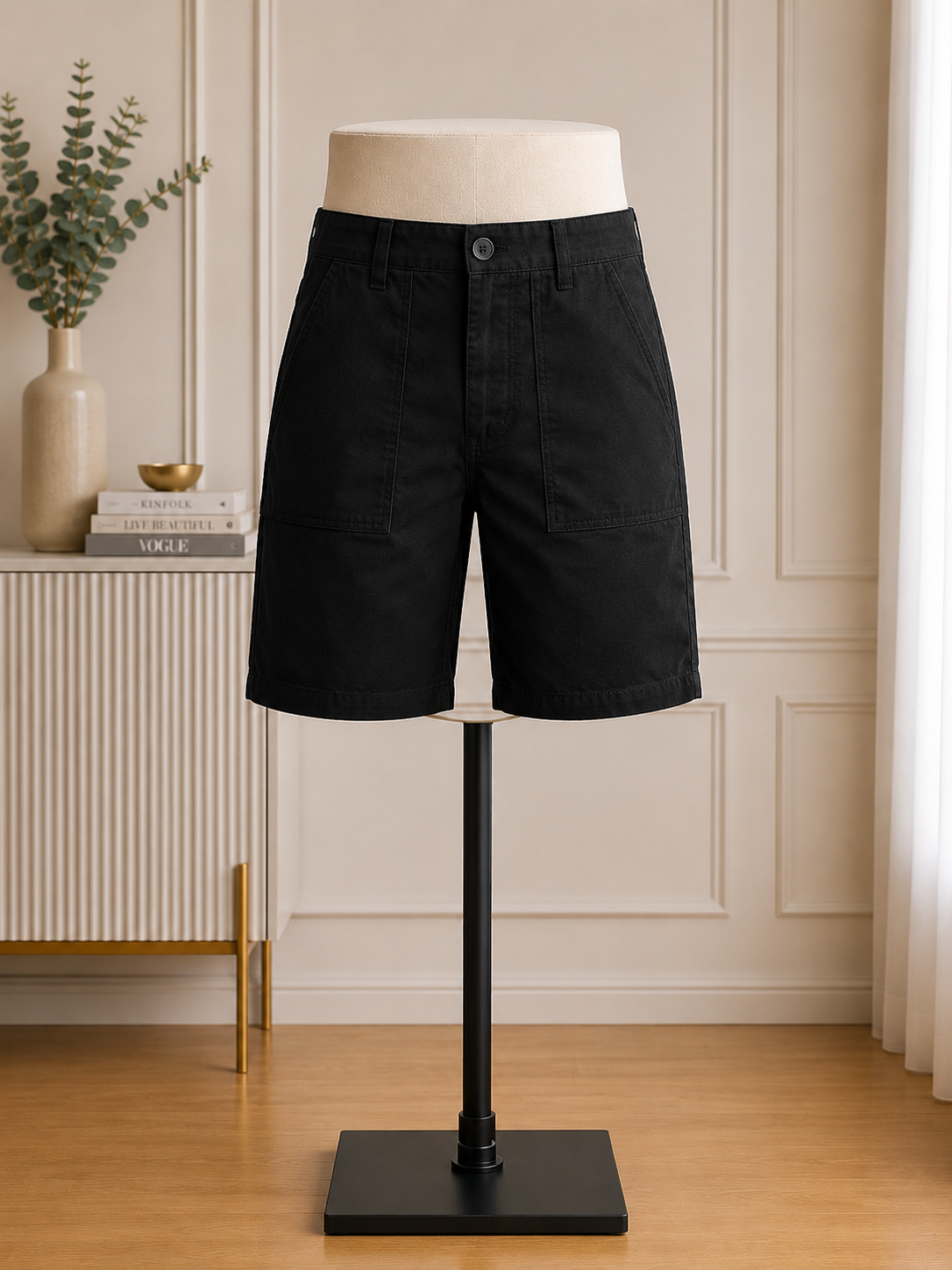Classic Black Utility Cargo Shorts