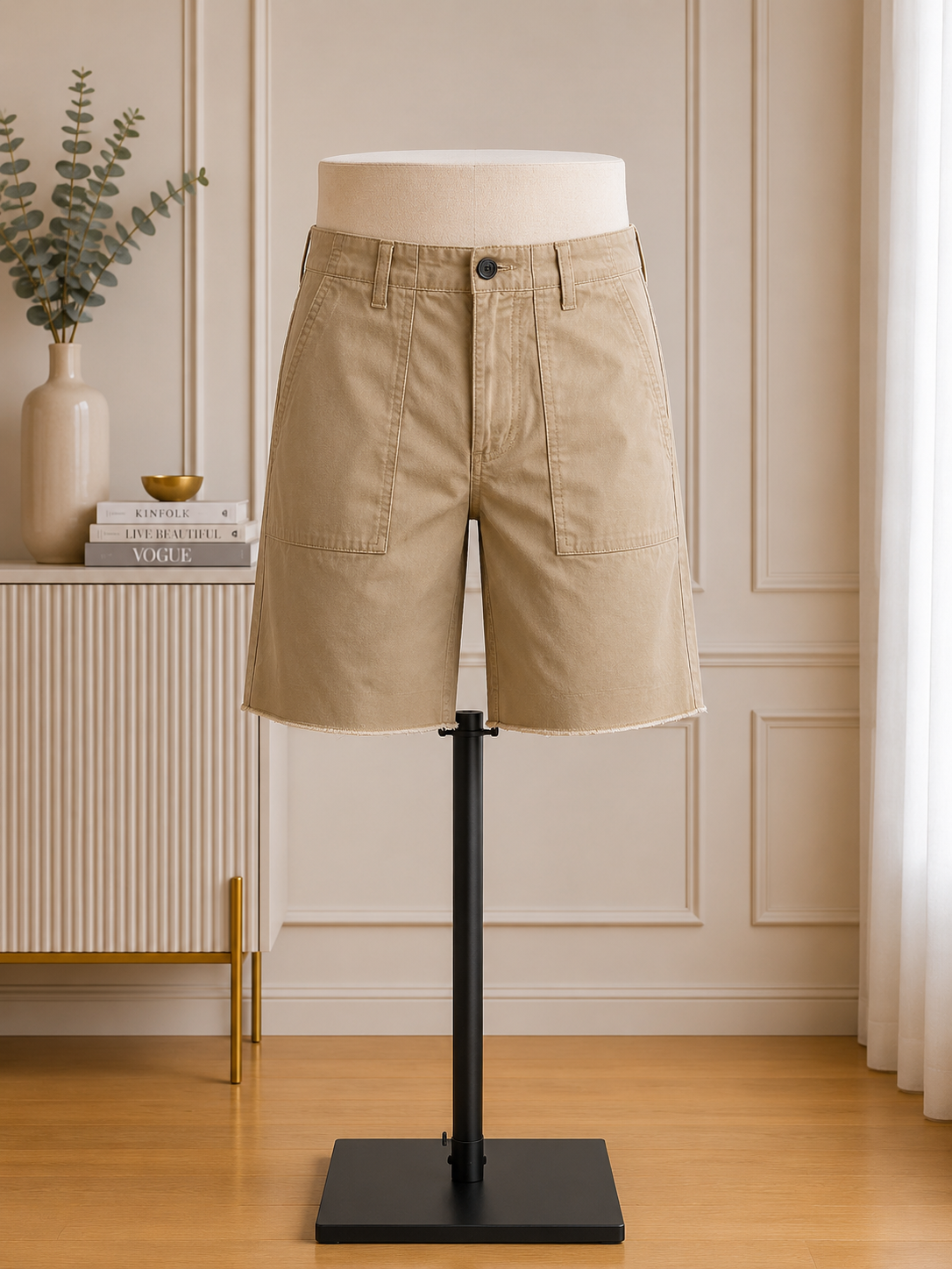 Khaki Utility Workwear Shorts