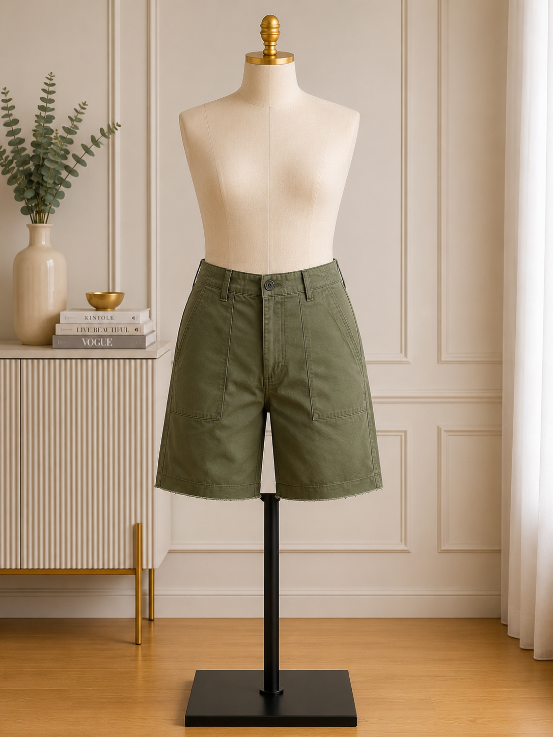 Olive Utility Workwear Shorts