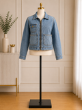 Women's Light Wash Utility Denim Jacket
