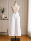 Women's White Wide-Leg Denim Jeans