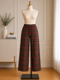 Cozy Cabin Plaid Wide-Leg Lounge Pants