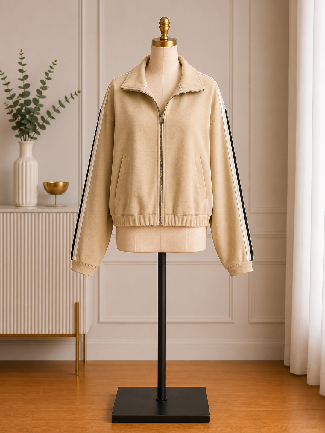 Champion Women's Full-Zip Track Jacket – Beige