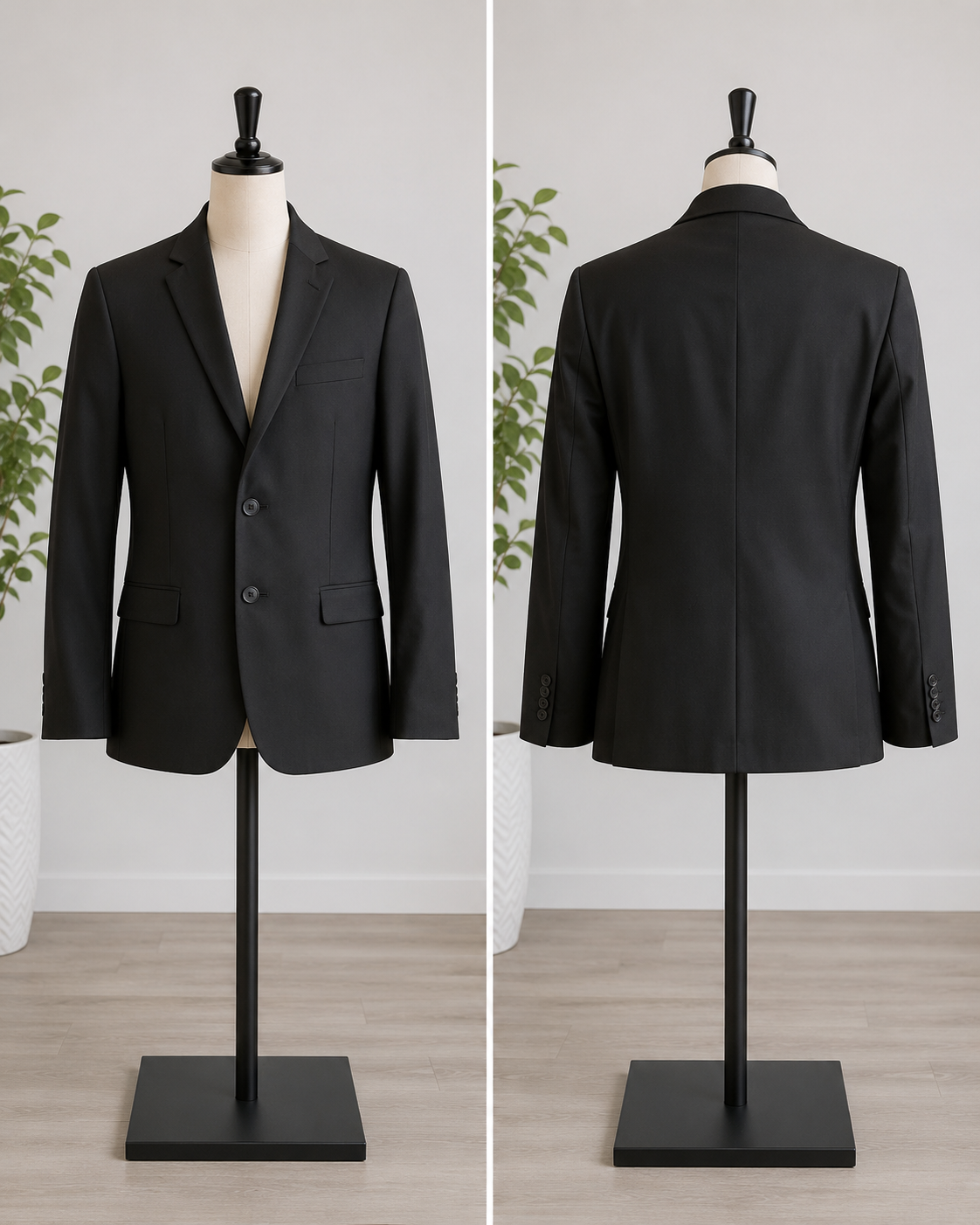 Men's Classic Black Two-Button Suit Jacket