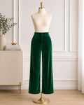 Emerald Elegance Velvet Pants