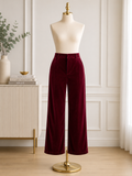 Burgundy Luxe Velvet Pants