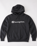 Champion Black Pullover Hoodie | Classic Logo Sweatshirt