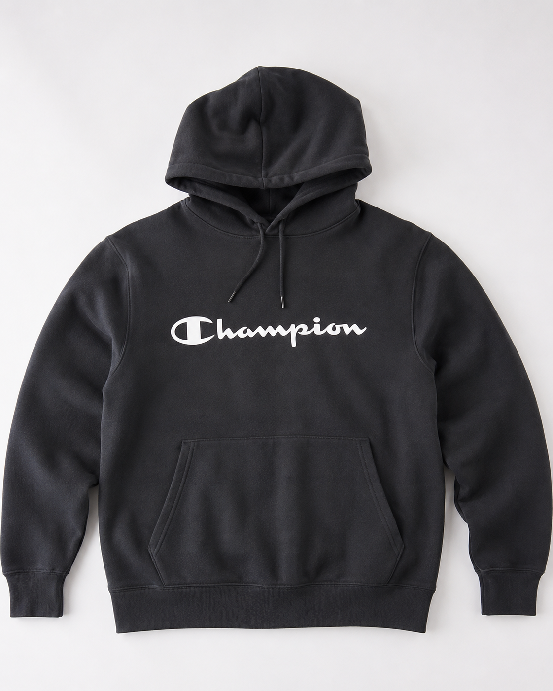 Champion Black Pullover Hoodie | Classic Logo Sweatshirt