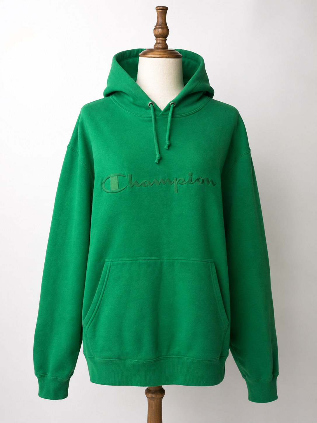 Champion Embossed Logo Hoodie – Emerald Green Pullover Sweatshirt