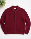 Goodfellow & Co. Textured Knit Button Front Cardigan – Burgundy | Men's Sweater