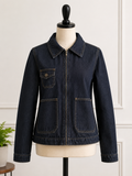 Women's Dark Wash Utility Denim Jacket