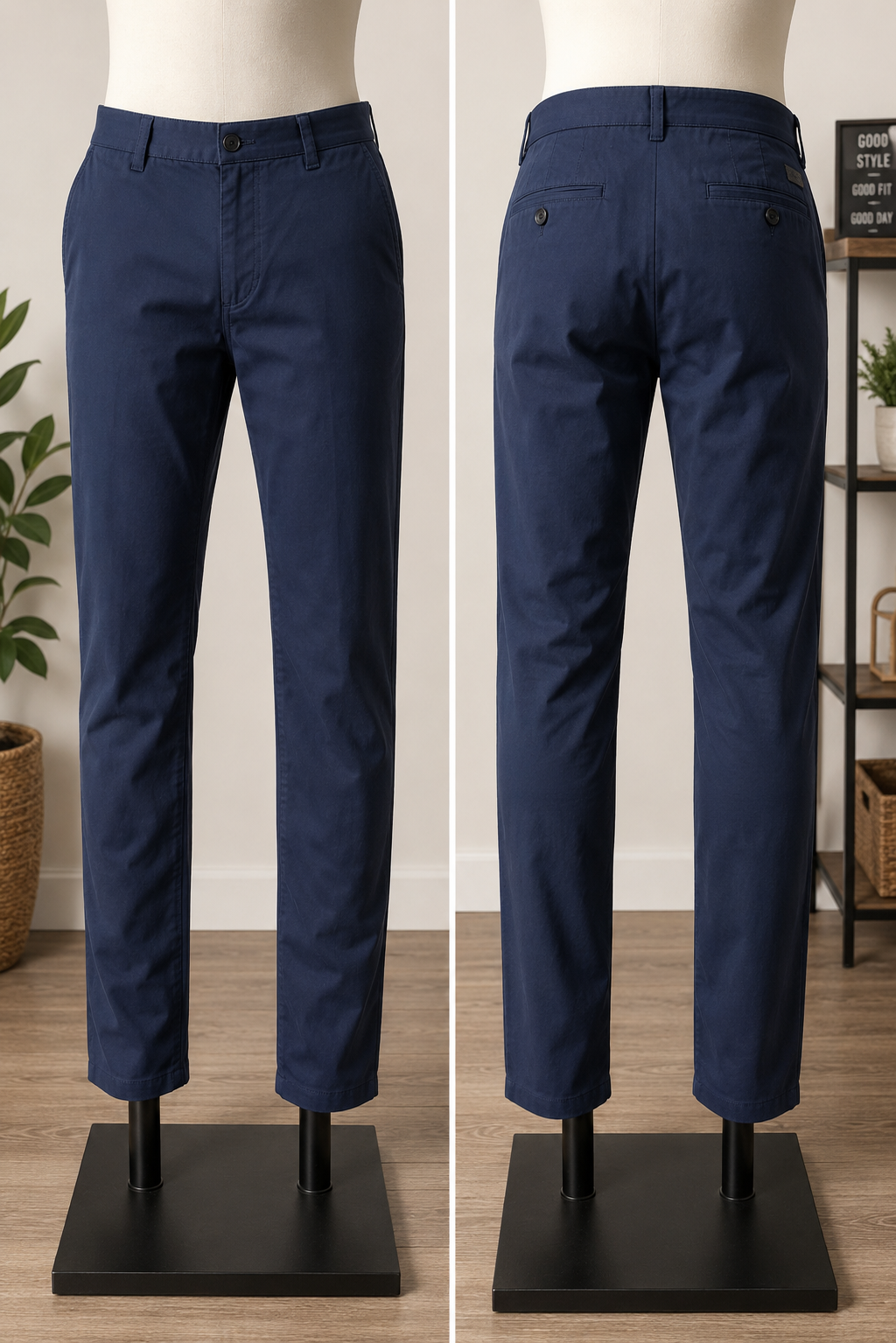 Men's Classic Navy Performance Chino Pants