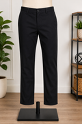 Men's Classic Black Dress Pants – Straight-Leg Business Casual Trousers