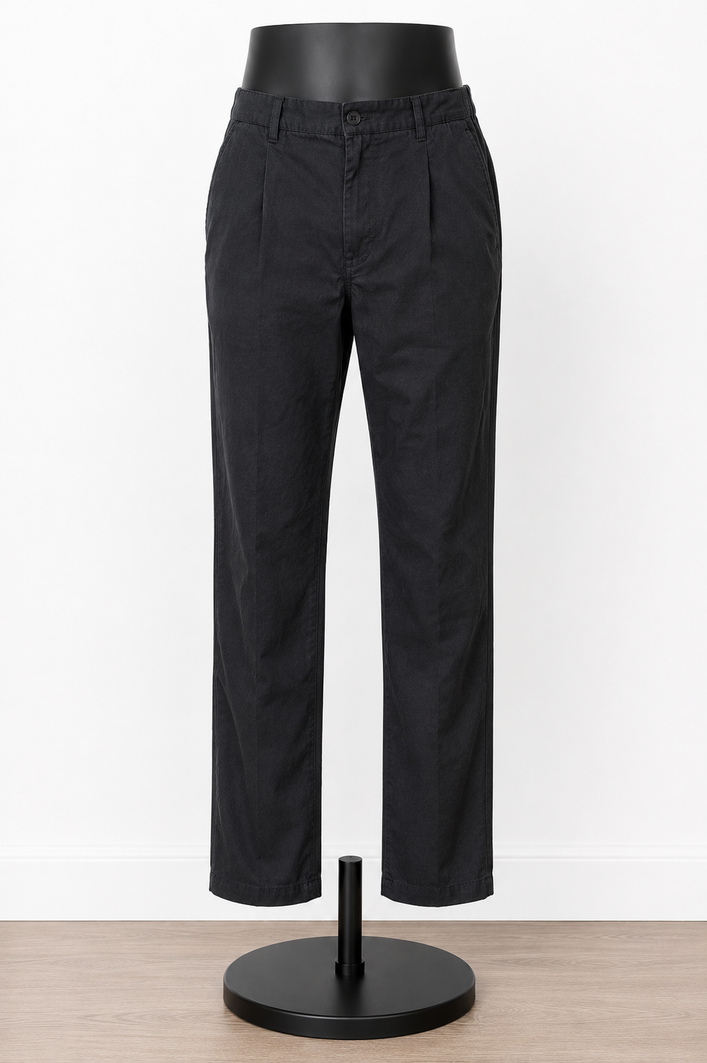 Goodfellow & Co. Men's Charcoal Pleated Chino Pants – Straight Fit Casual Trousers
