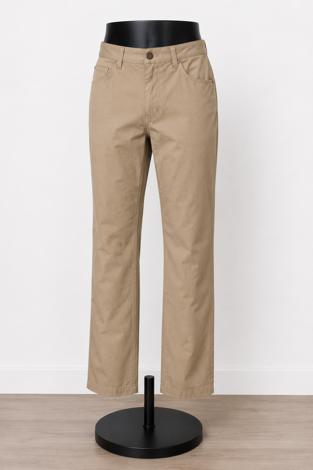 Men's Khaki Performance Casual Pants – Classic Straight Leg Trousers
