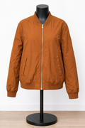 Women's Cinnamon Brown Bomber Jacket – Lightweight Zip Front Flight Jacket