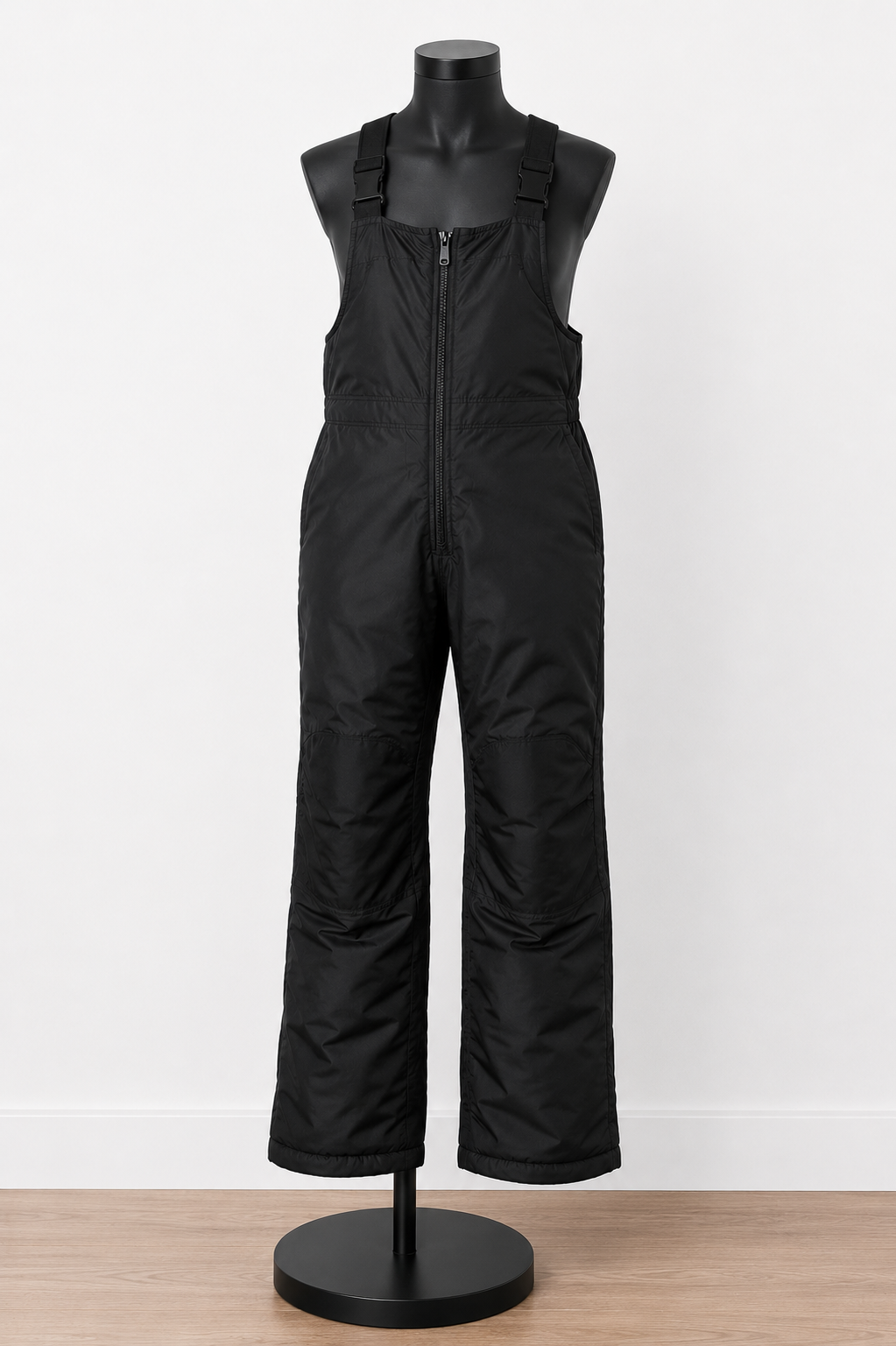 Adult Black Insulated Snow Bib Overalls – Waterproof Winter Ski Pants