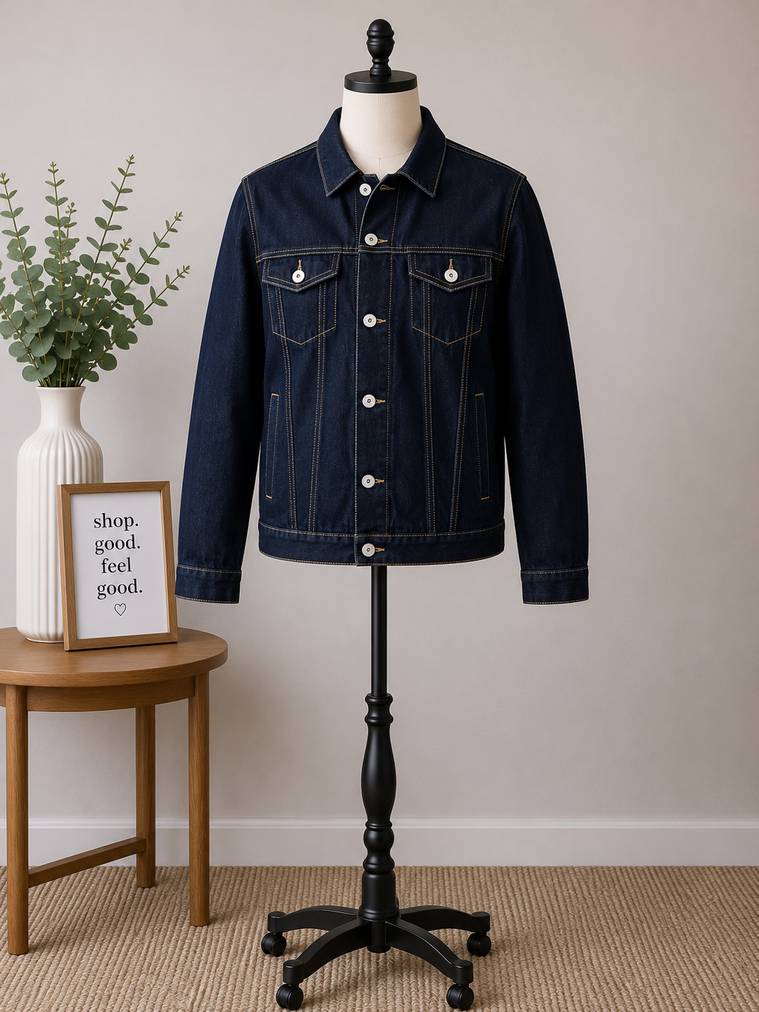Classic Dark Wash Denim Trucker Jacket