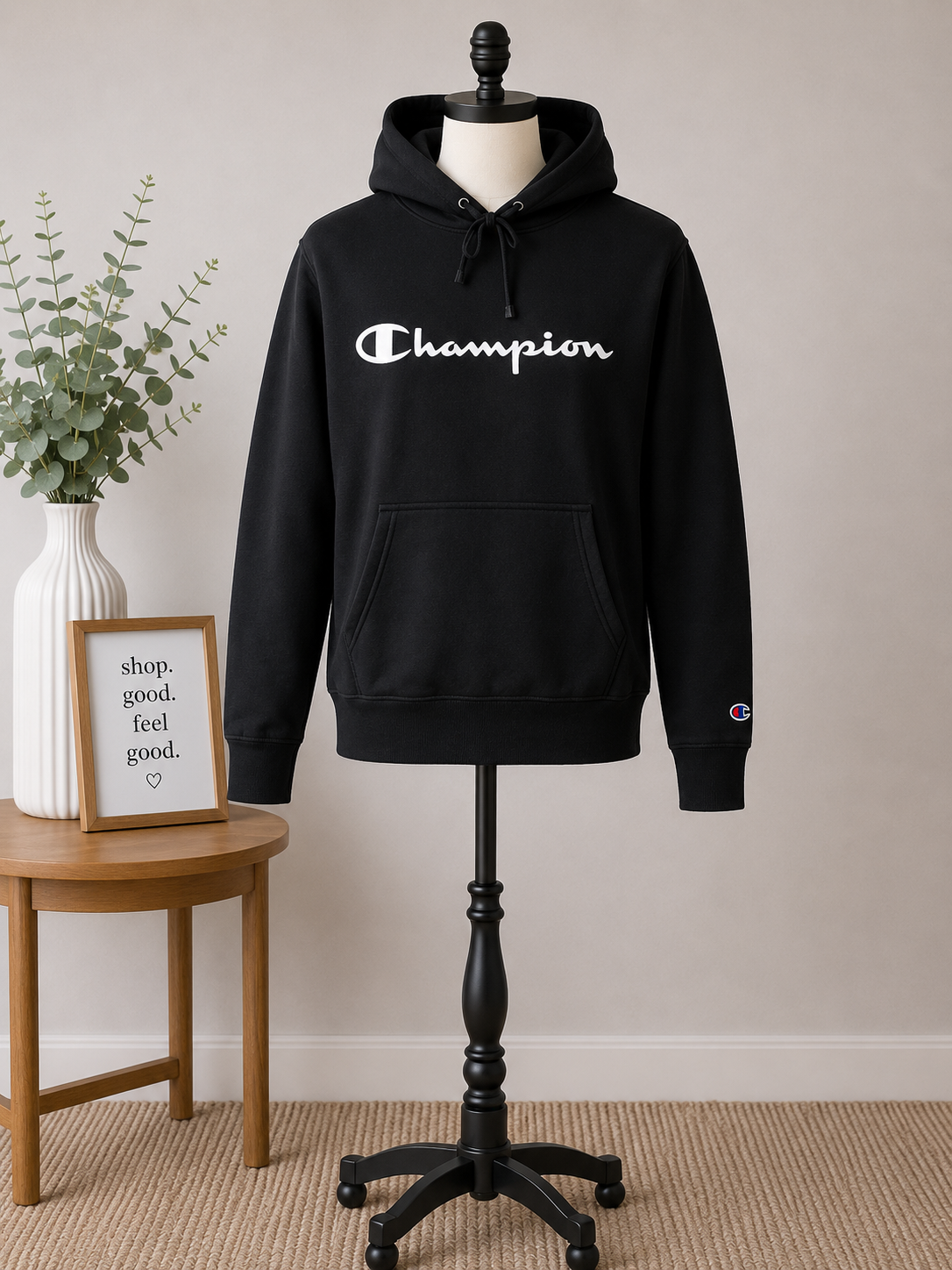 Champion Men's Powerblend Fleece Hoodie – Black