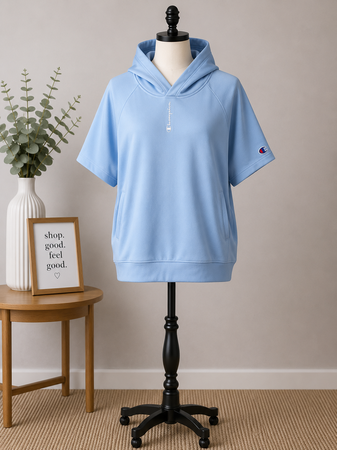 Champion Women's Short Sleeve Performance Hoodie – Sky Blue