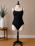 Women's Black Ruched One-Piece Swimsuit