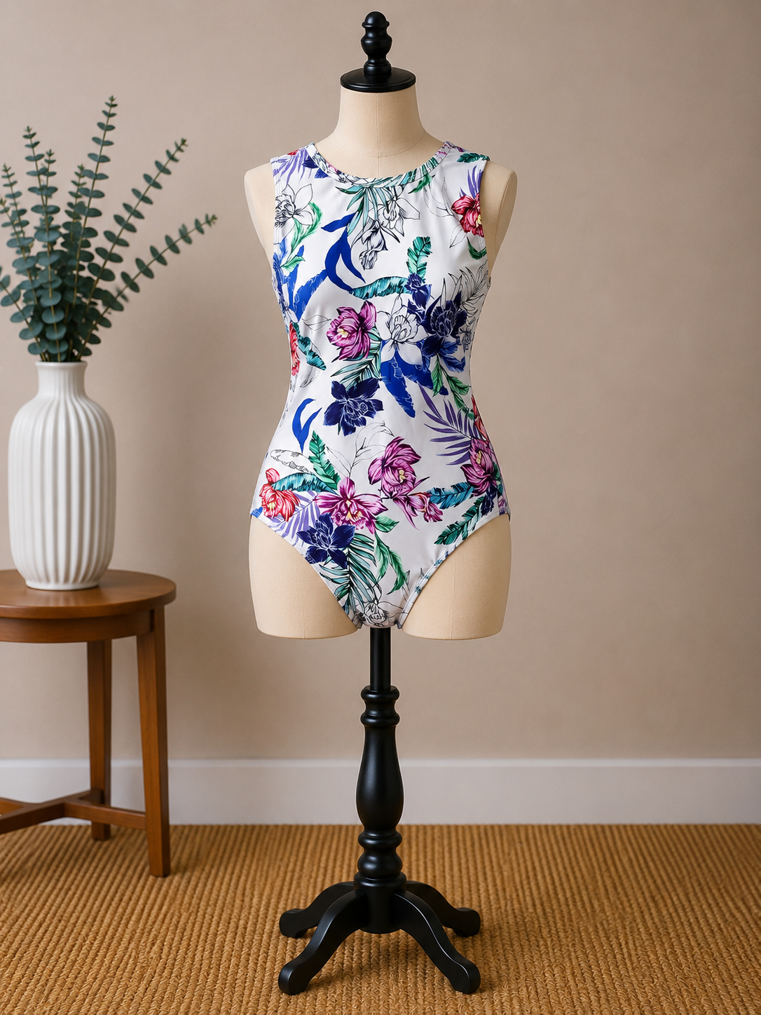 Women's Olive Green Twist Front One-Piece Swimsuit