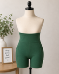Monetta High-Waisted Performance Biker Shorts – Forest Green