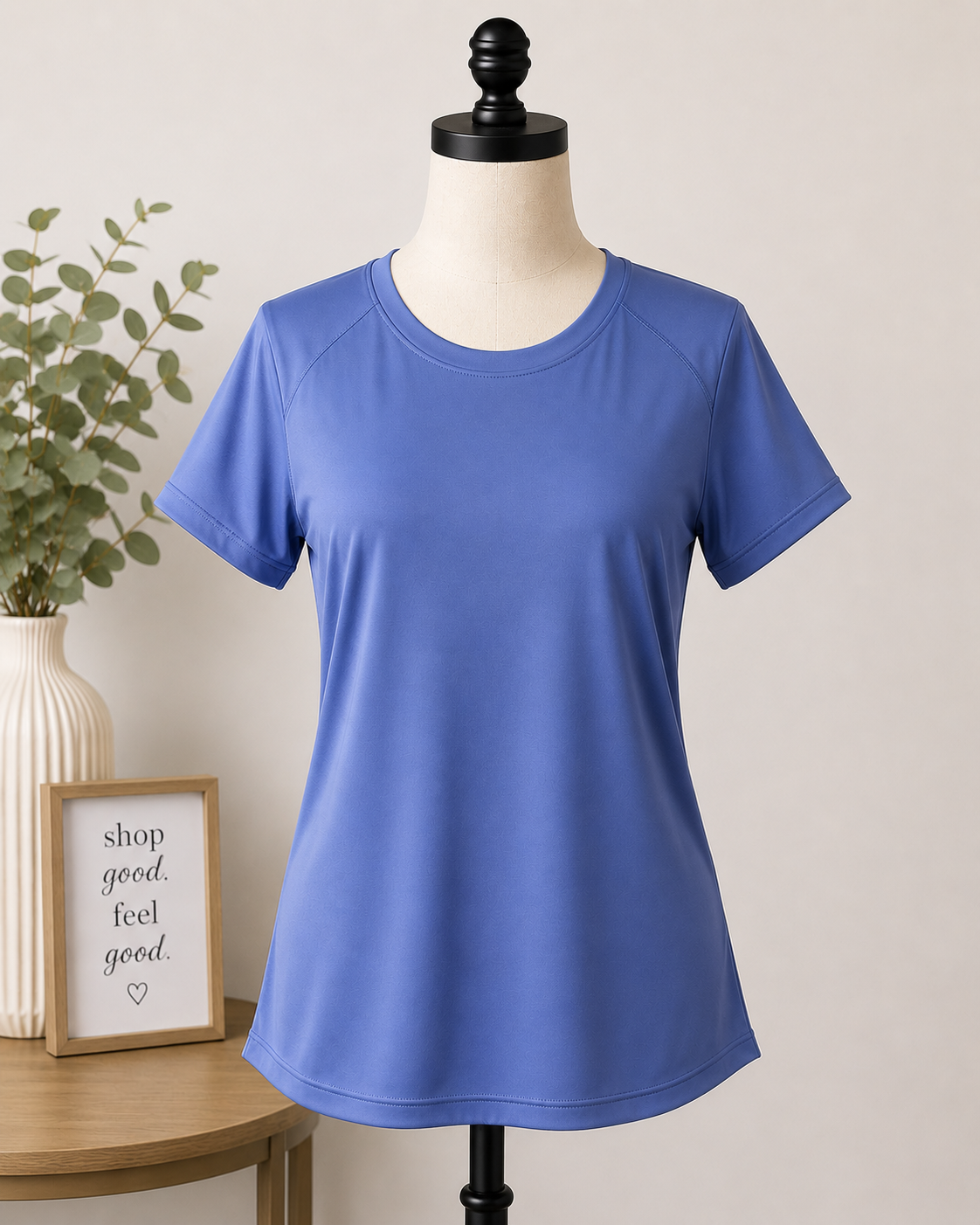 Monetta Women's Performance Active Tee – Periwinkle Blue