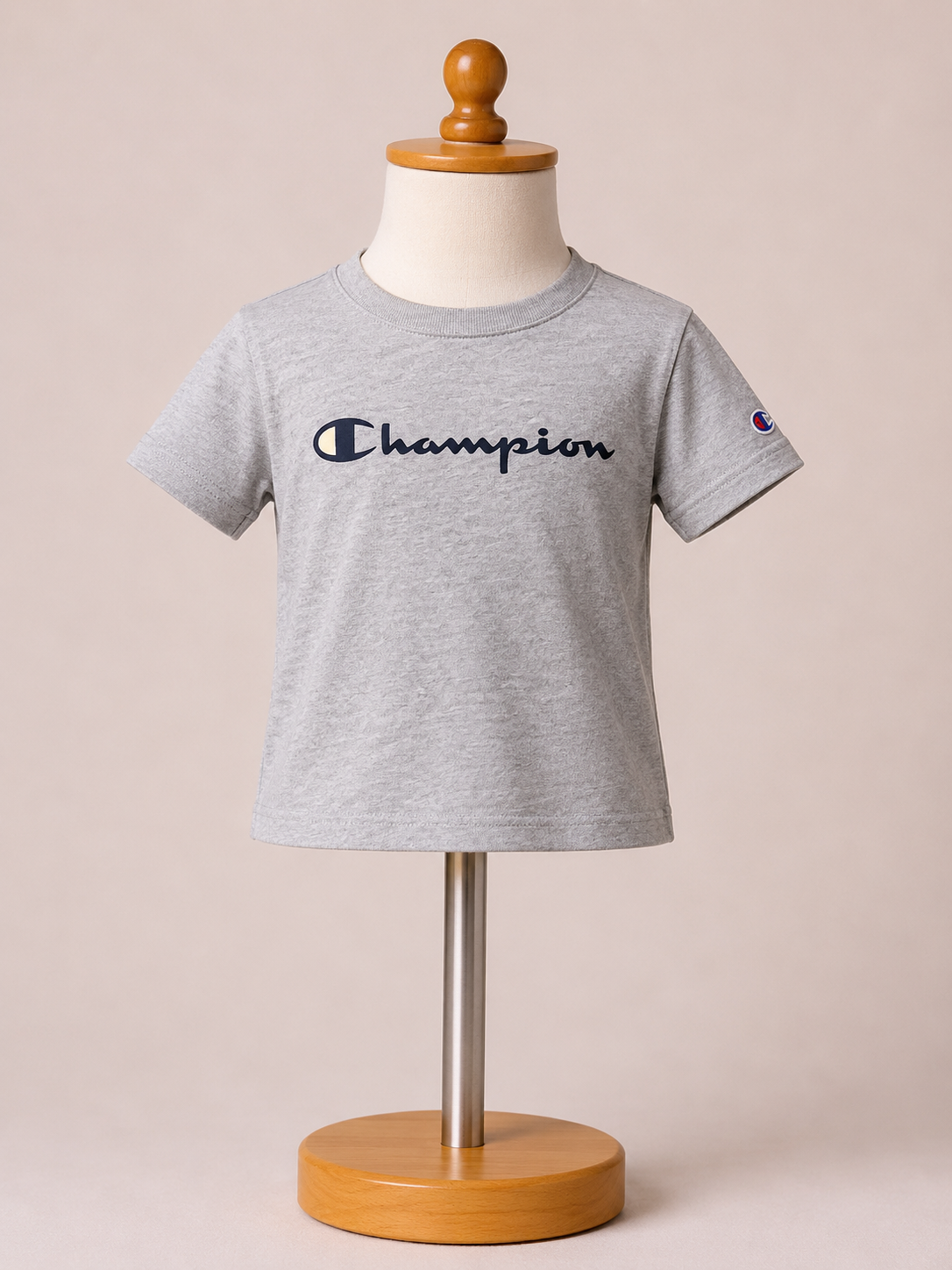 Champion Girls Heather Gray Logo Crop T-Shirt | Short Sleeve Graphic Tee