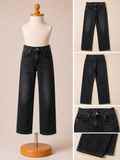 KED Black Wash Straight Leg Denim Jeans – Classic Mid-Rise Women's Jeans