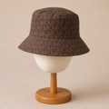Michael Kors Women's Brown Signature Logo Bucket Hat | Designer Sun Hat