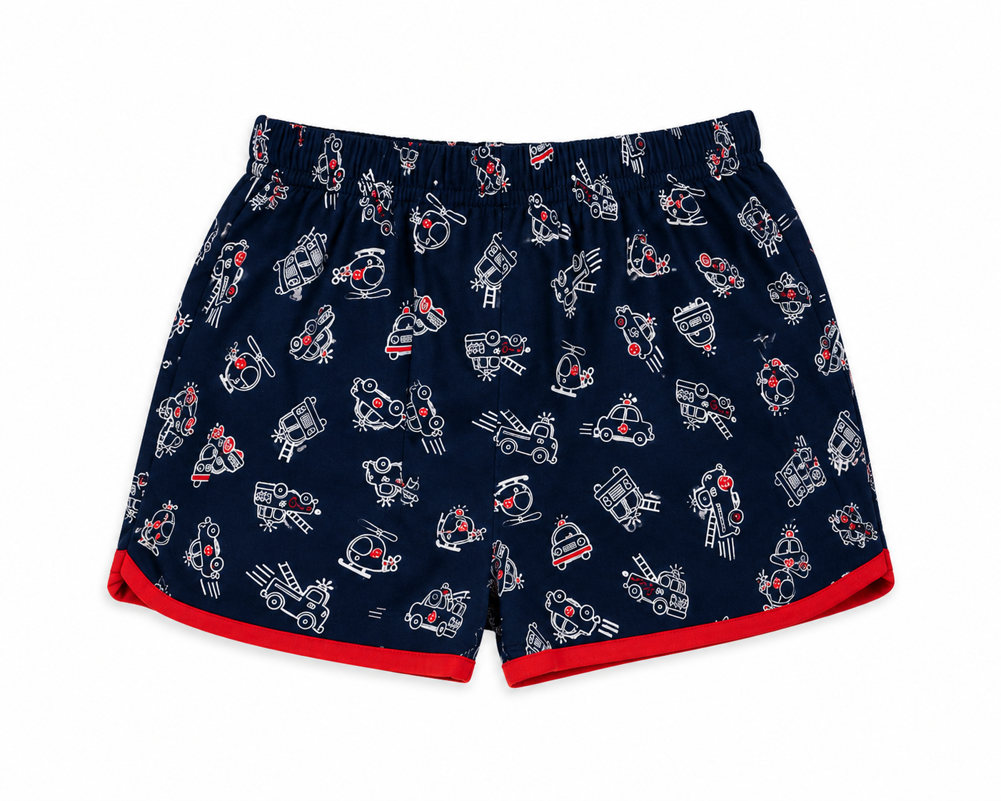 Kids' Navy Emergency Vehicle Print Knit Shorts