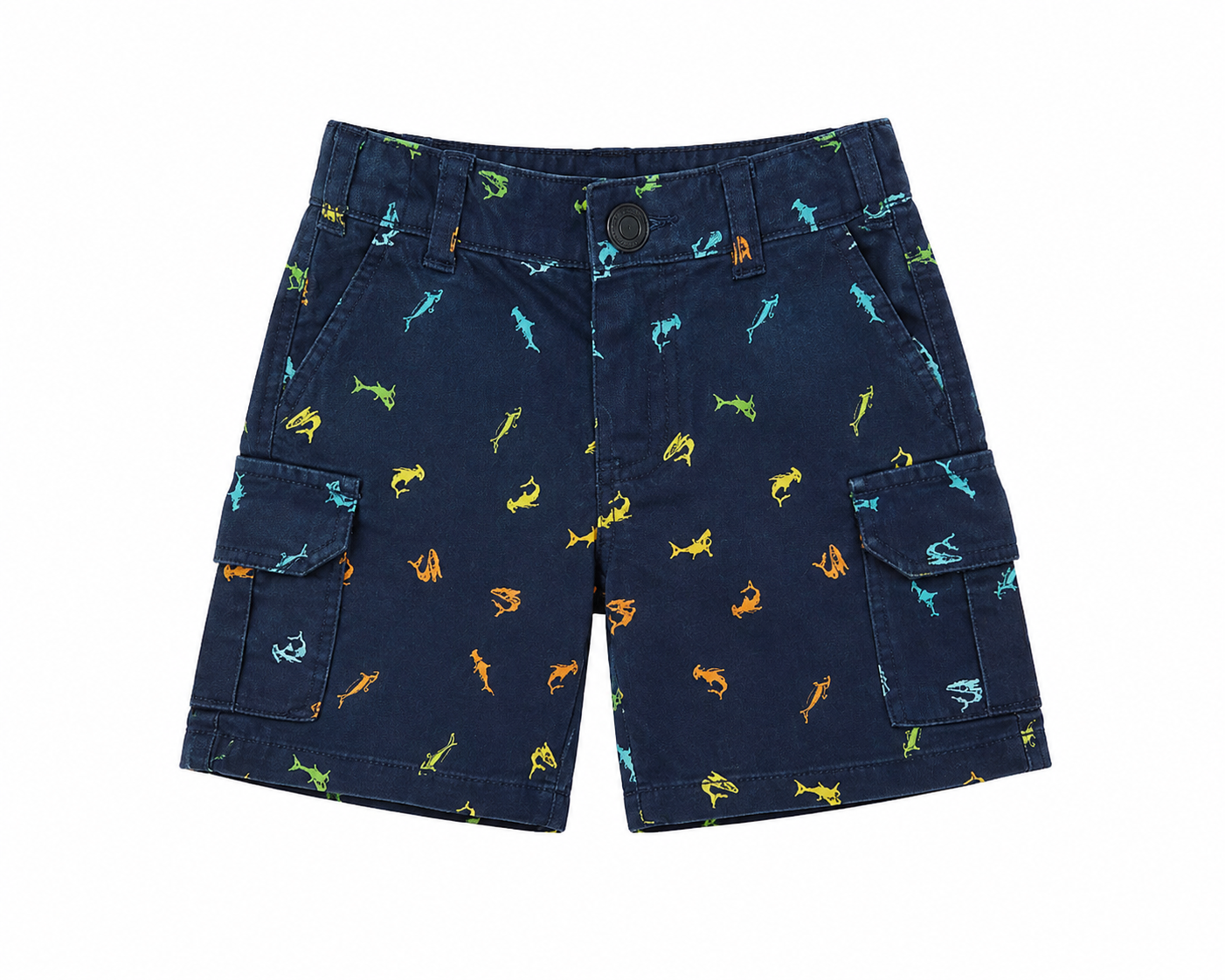 Toddler Boys' Navy Dinosaur Print Cargo Shorts