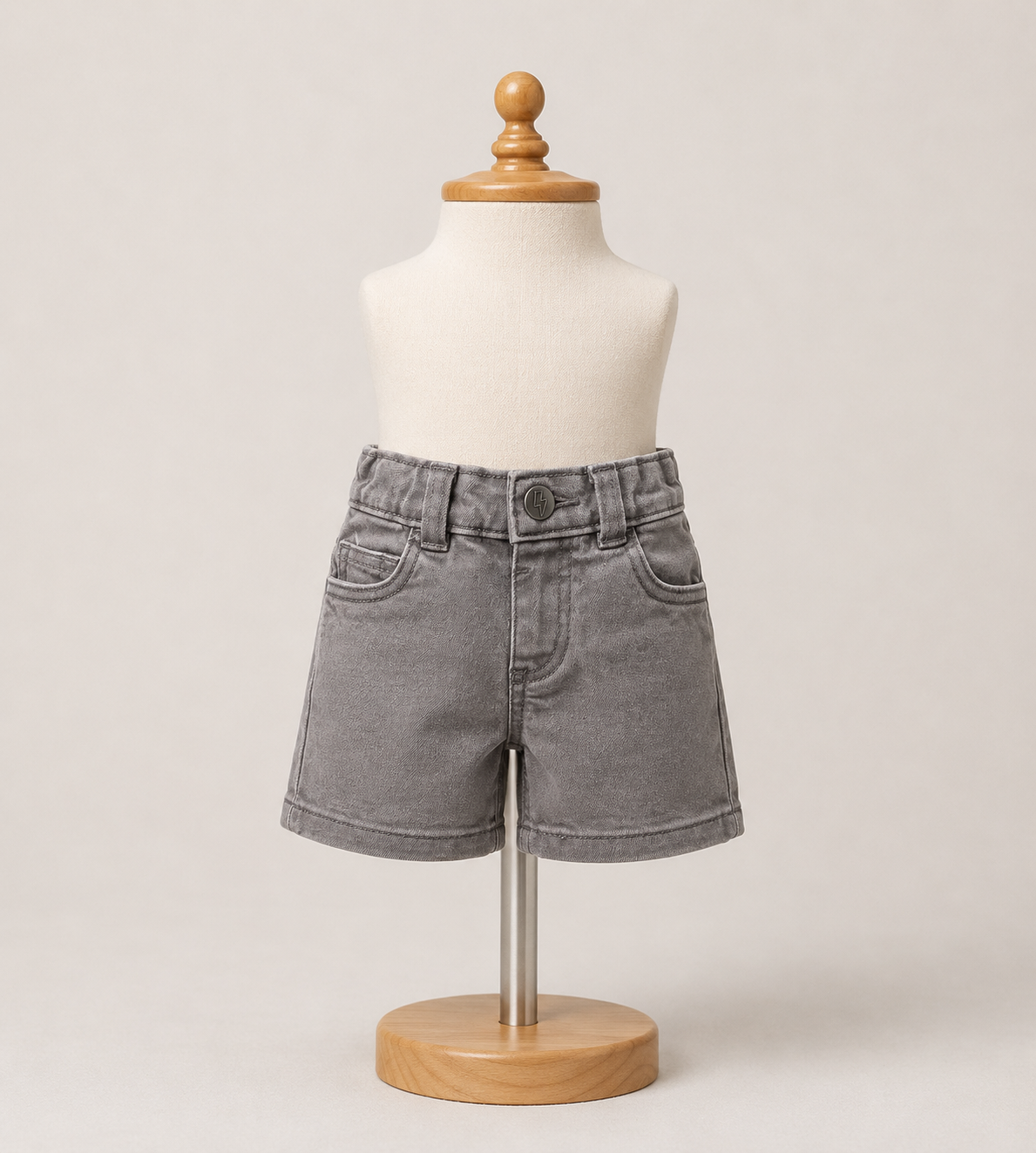 Toddler Boys' Washed Gray Denim Shorts