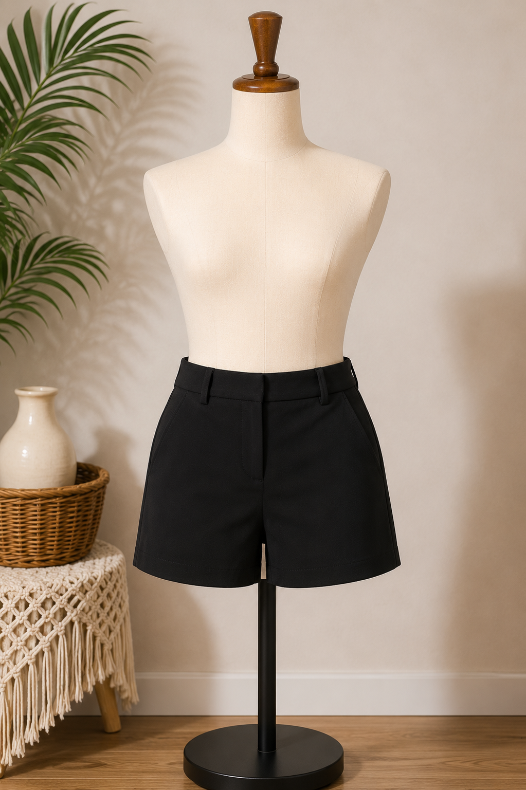 Marisa Kenson Women's Classic Black Tailored Shorts